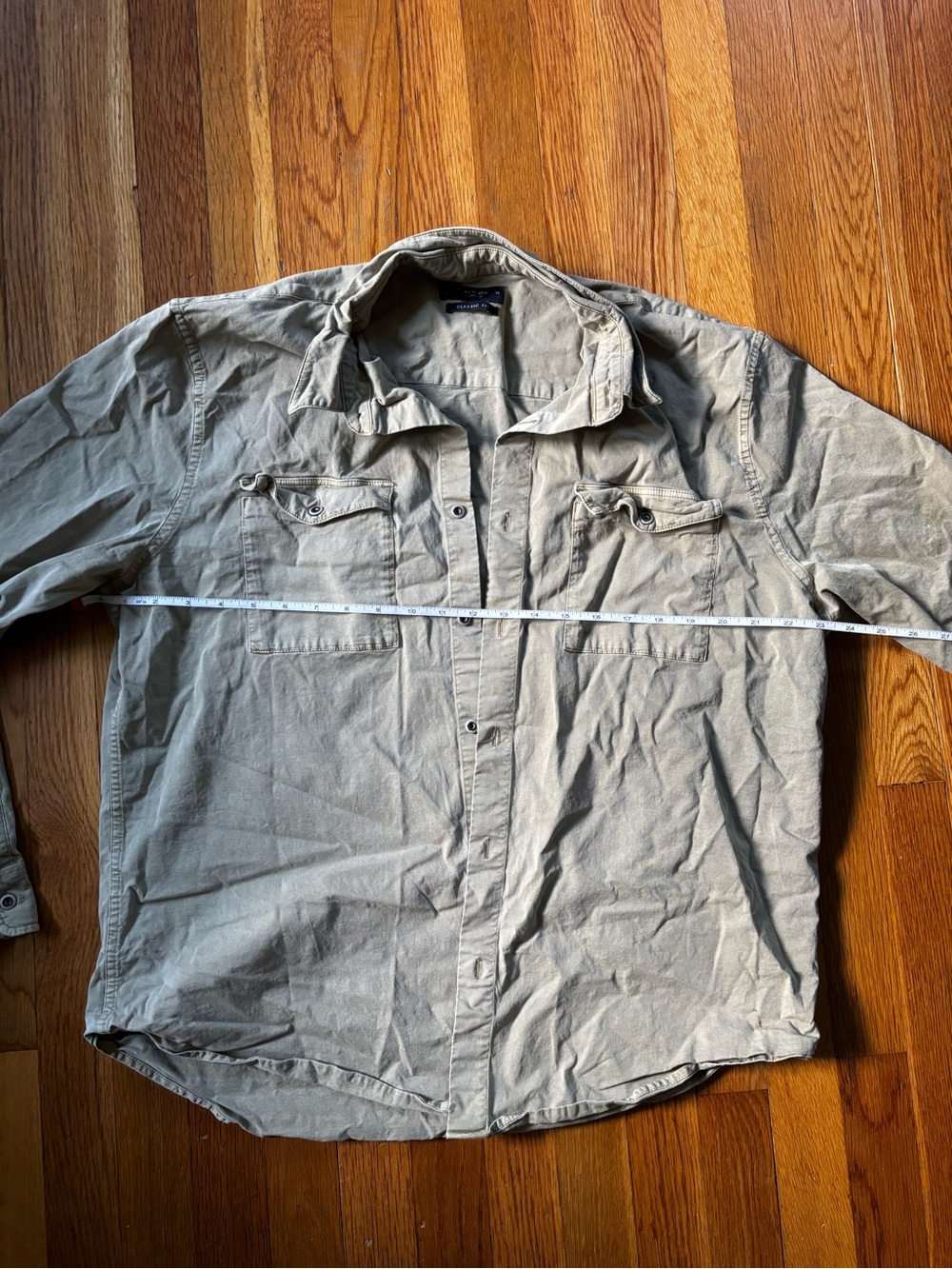 Lucky Brand Men's Lightweight Button-Up Taupe Green